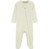 Vanilla Waffle Zipper Footed Romper