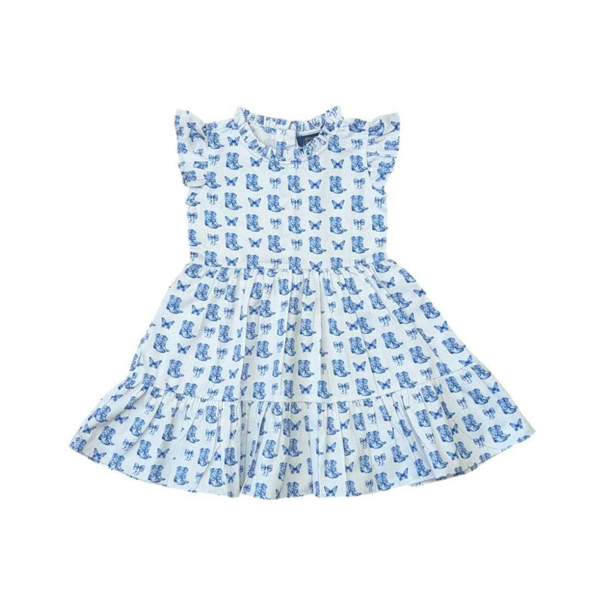 Blue Belle Ruffle Dress