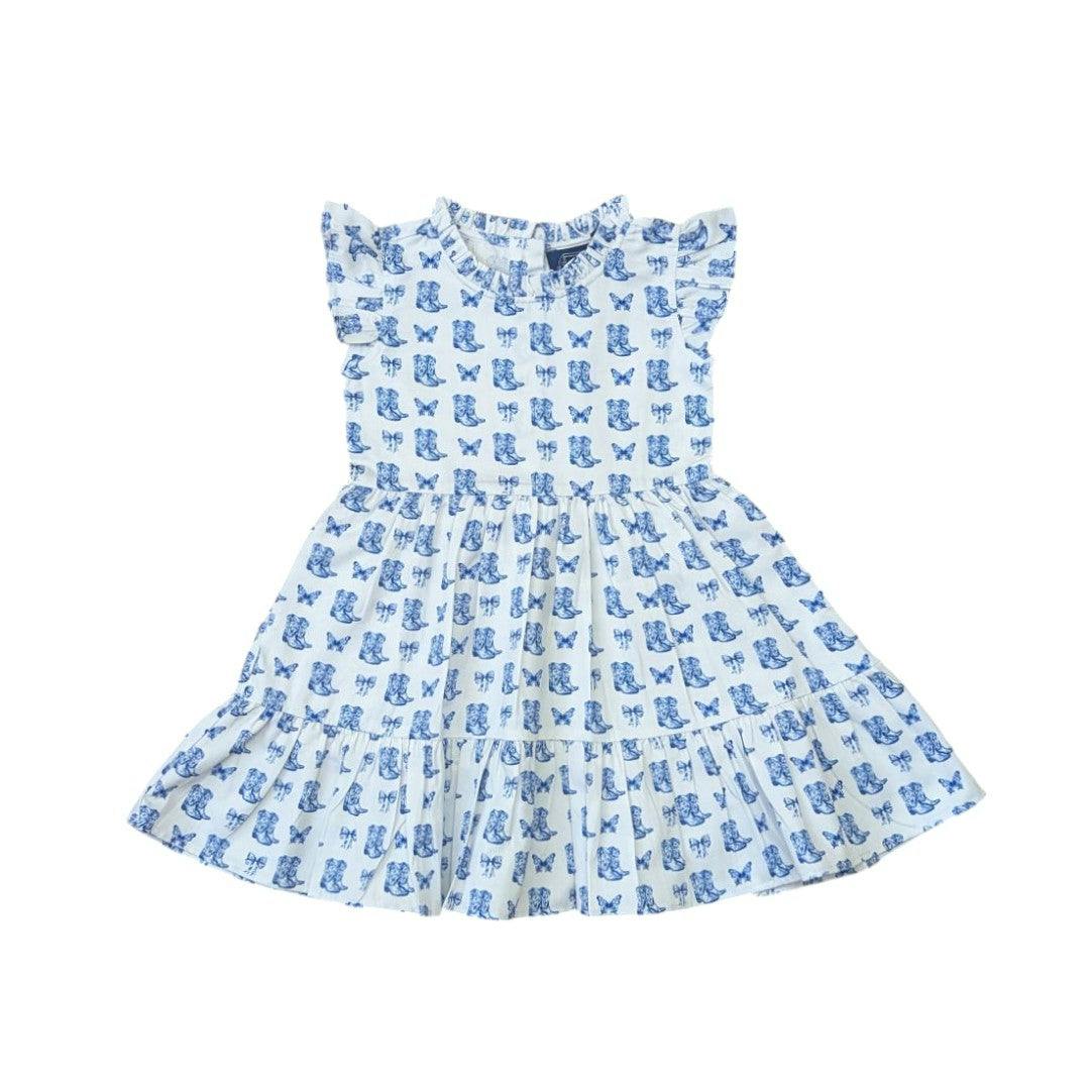 Blue Belle Ruffle Dress