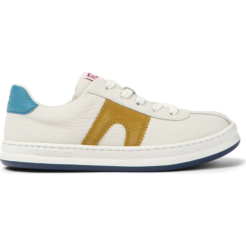 Runner Four Twins Zipped Lace Leather Nubuck Sneakers, White