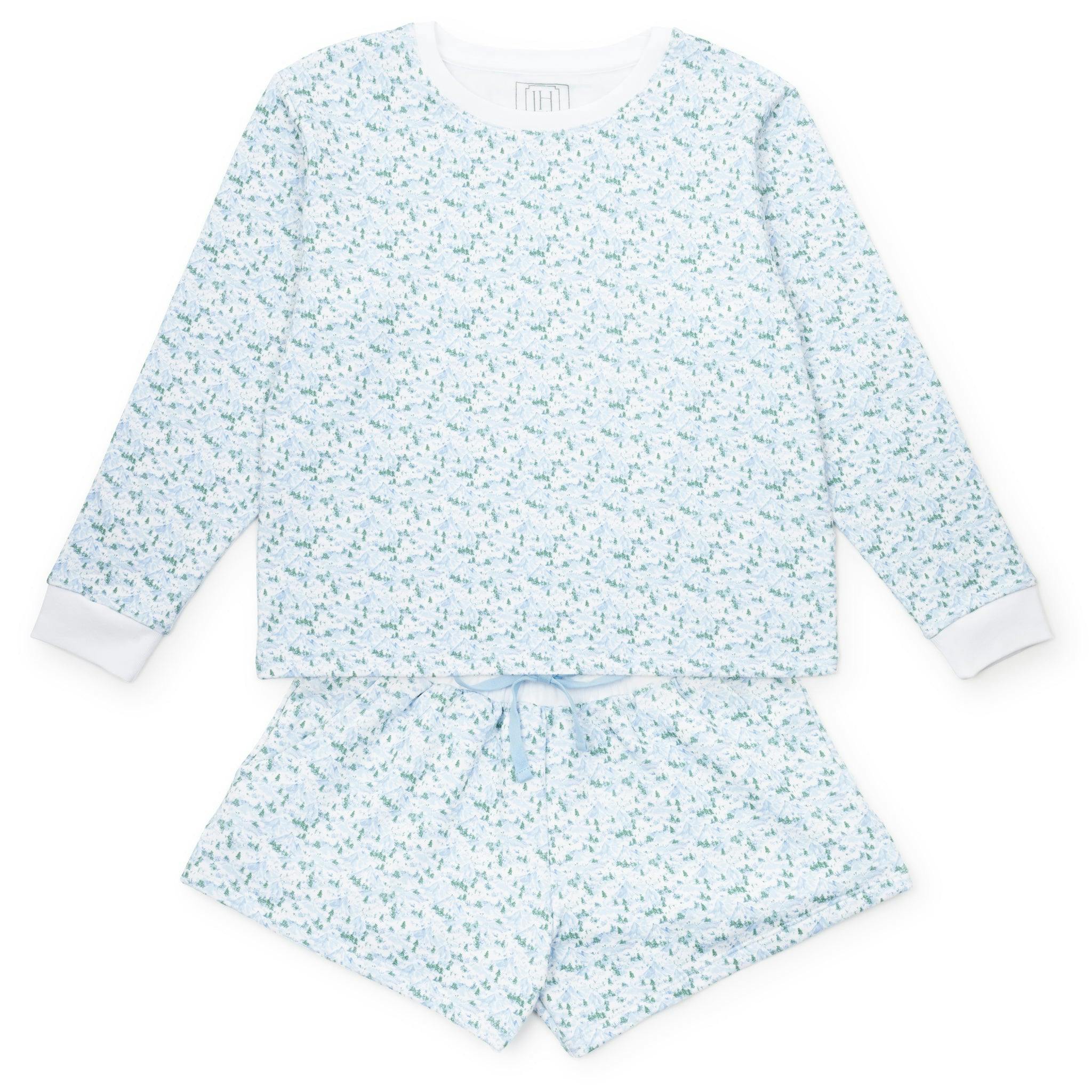 Janann Women's Sweatshirt Short Set SnowCapped Mountains