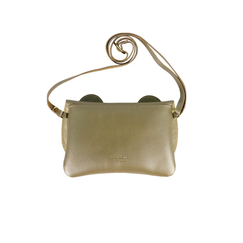 Alaula Purse | Bear | Champagne Metallic Leather