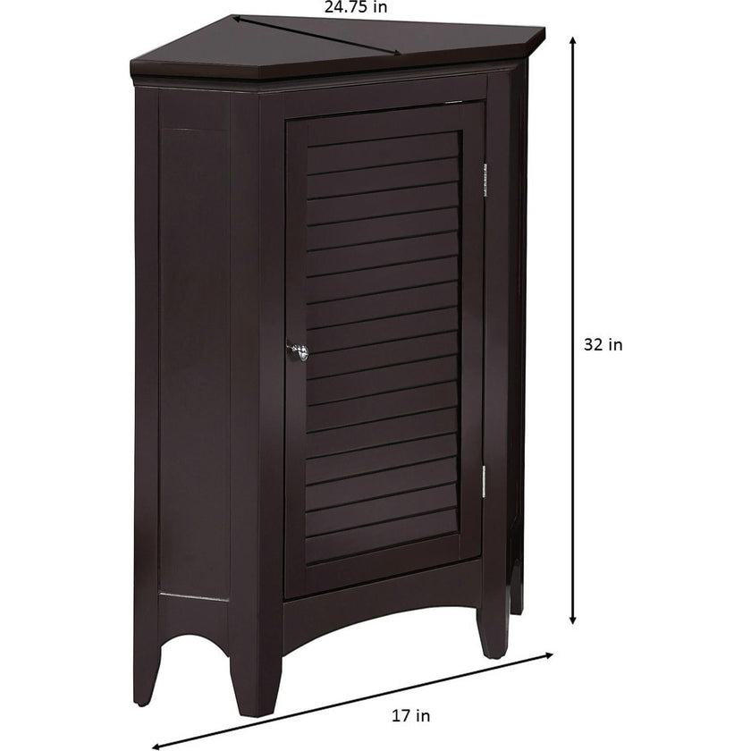 Glancy Wooden Corner Floor Cabinet with Shutter Door