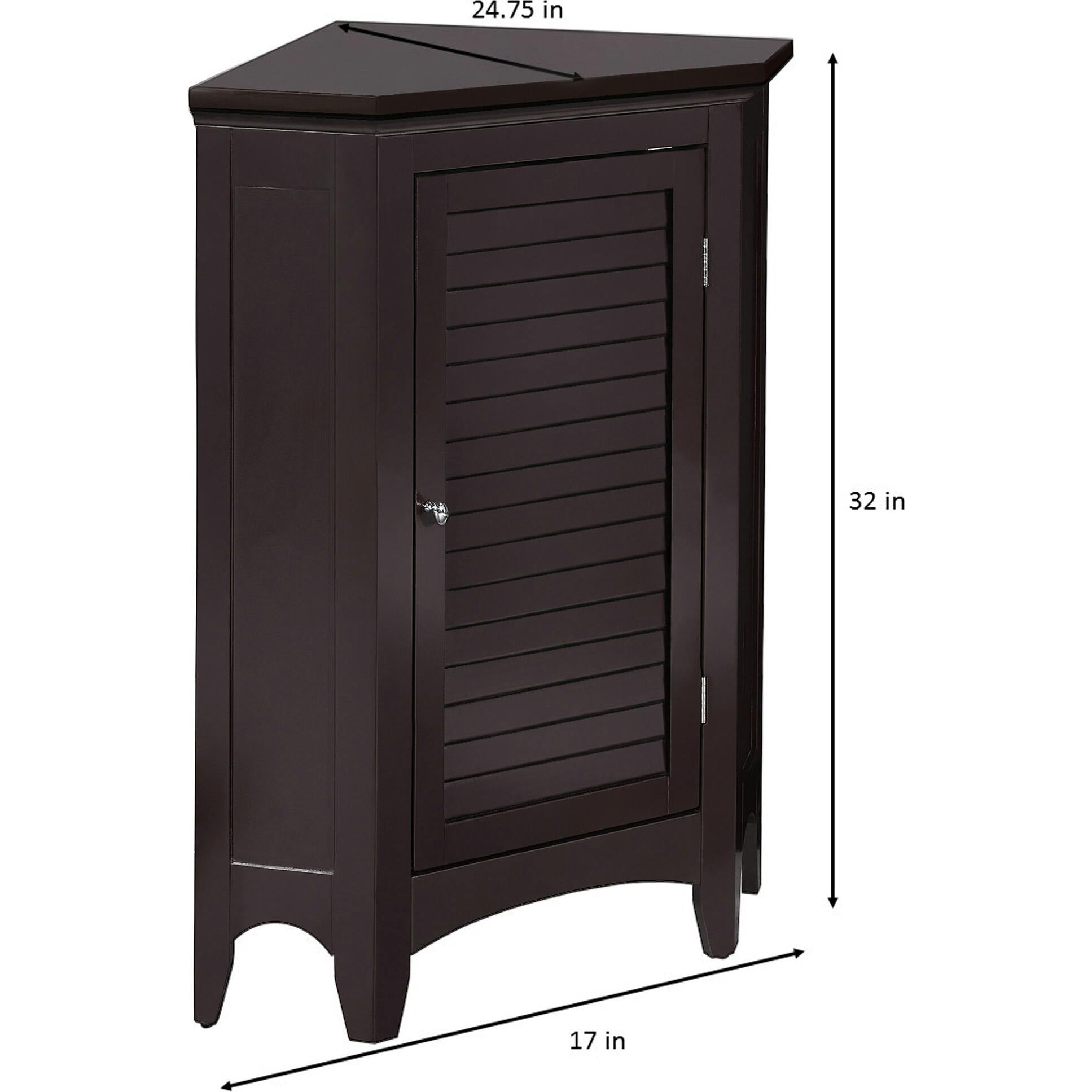 Glancy Wooden Corner Floor Cabinet with Shutter Door
