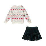 Girls (4-6X) Sweater & Skirt Set | Holiday Fair Isle