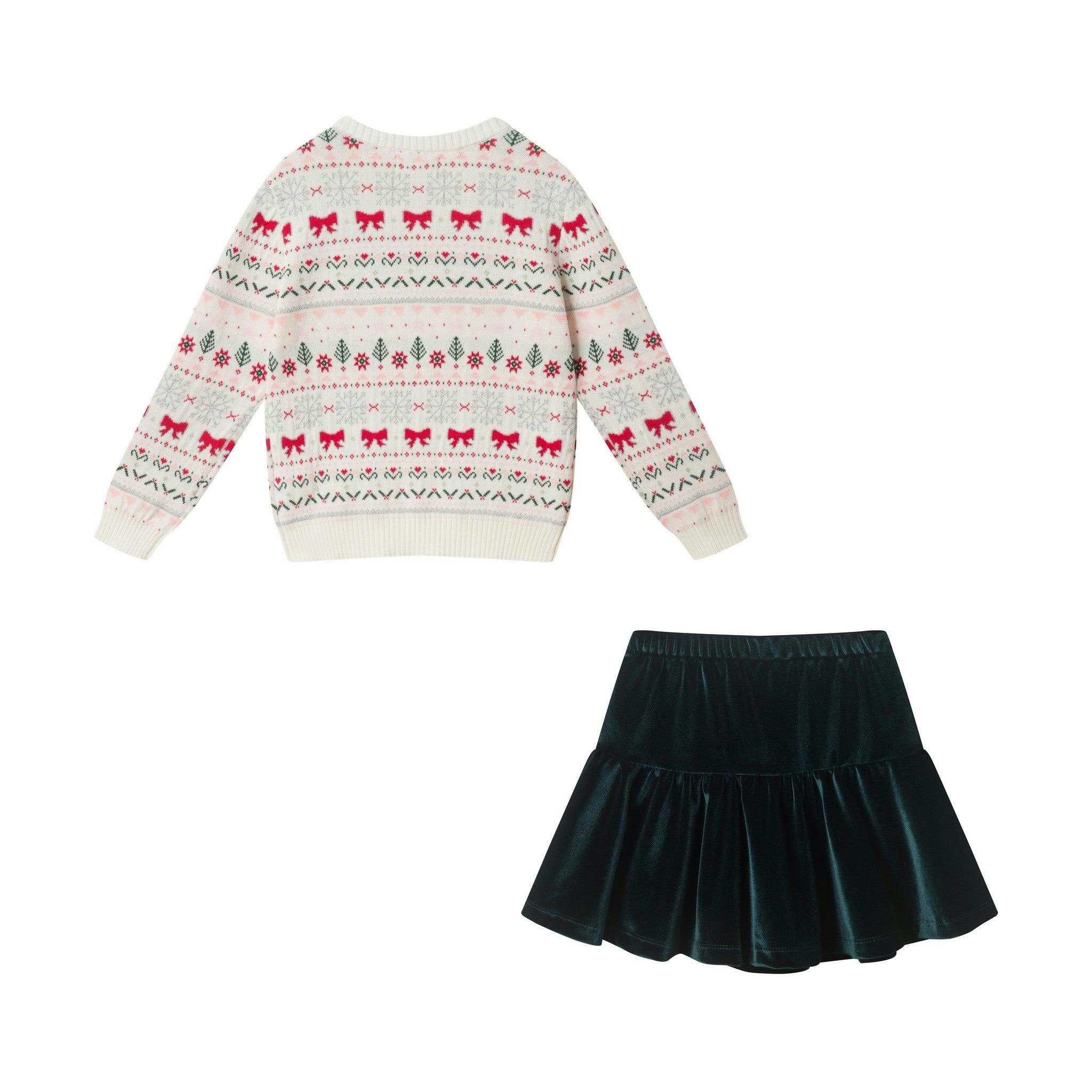 Girls (4-6X) Sweater & Skirt Set | Holiday Fair Isle