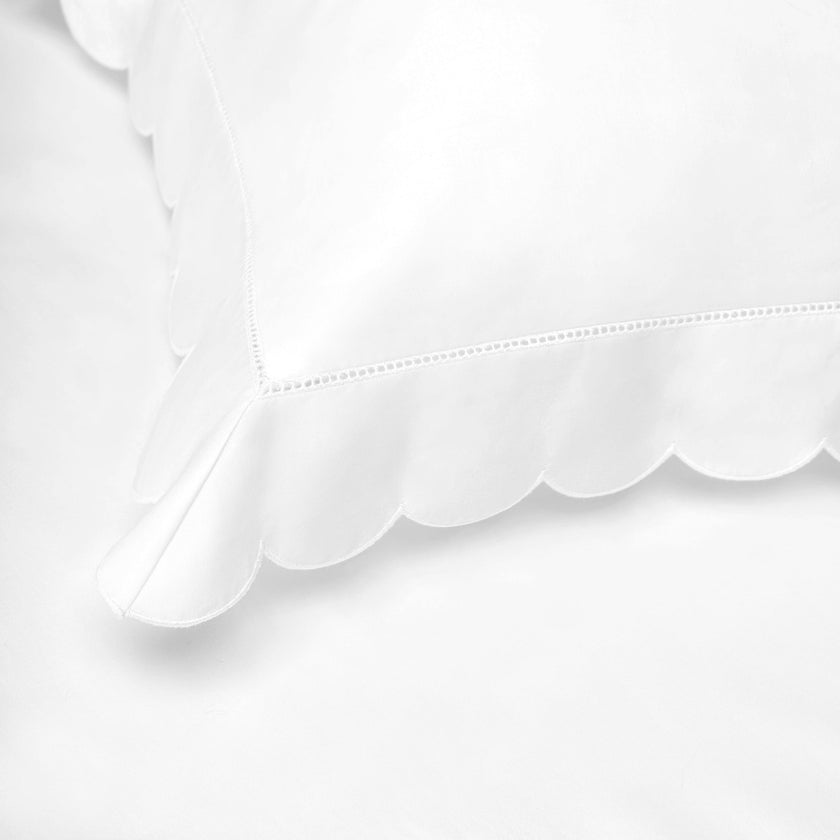 Scalloped Starlight Toddler Pillow, White
