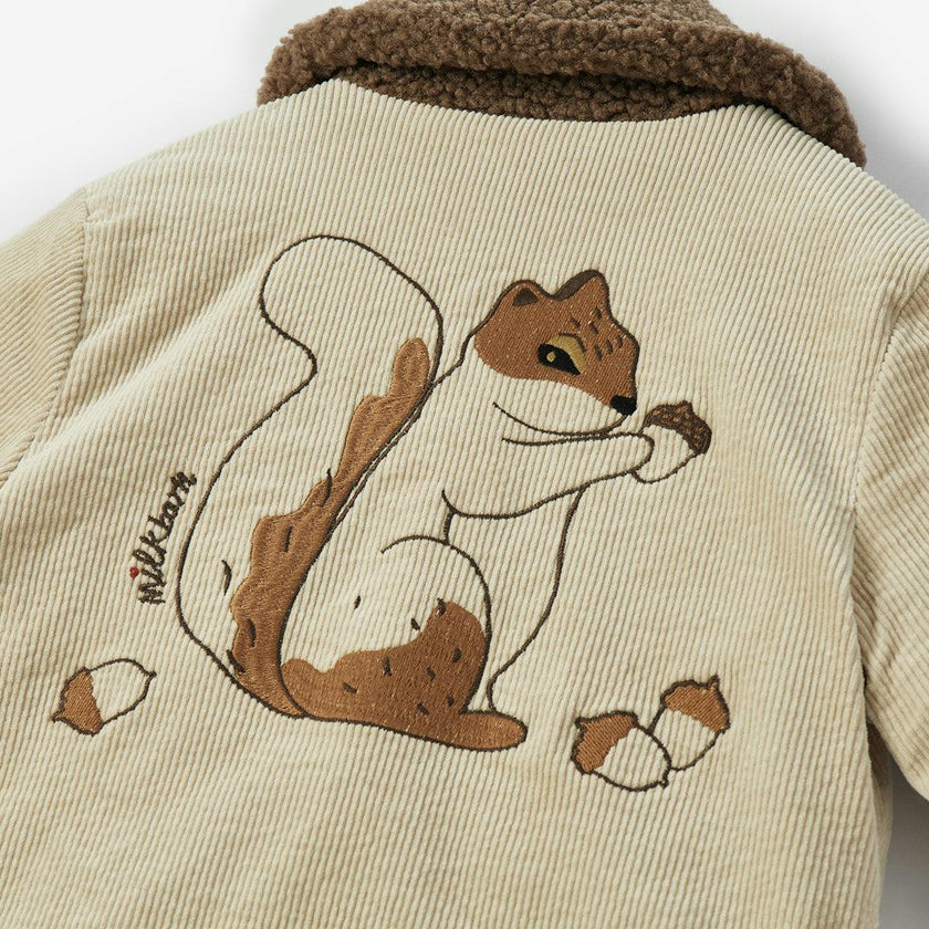 Beige Corduroy Sherpa Reversible Jacket
