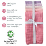 RILEY 5-Pack Crinkle Muslin Burp Cloths