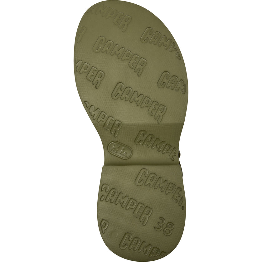 Oruga Calfskin Leather Flexible Sandals, Green