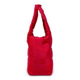 The Astra Puffy Tote with Removable Crossbody Strap in Fire Red