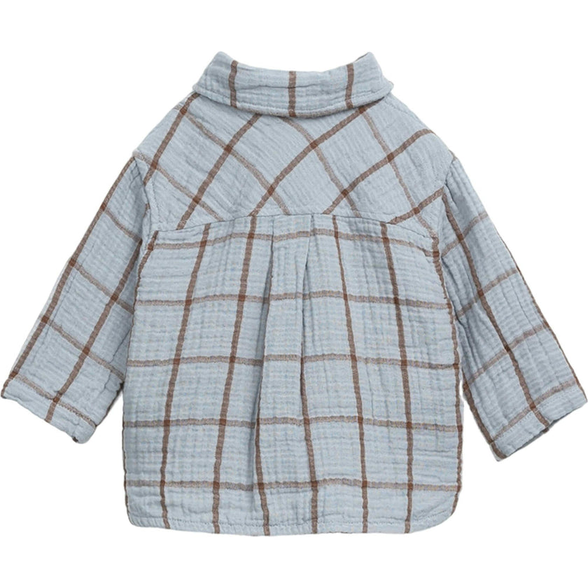Organic Cotton Plaid Classic Collar Long Sleeve Button-Down Shirt