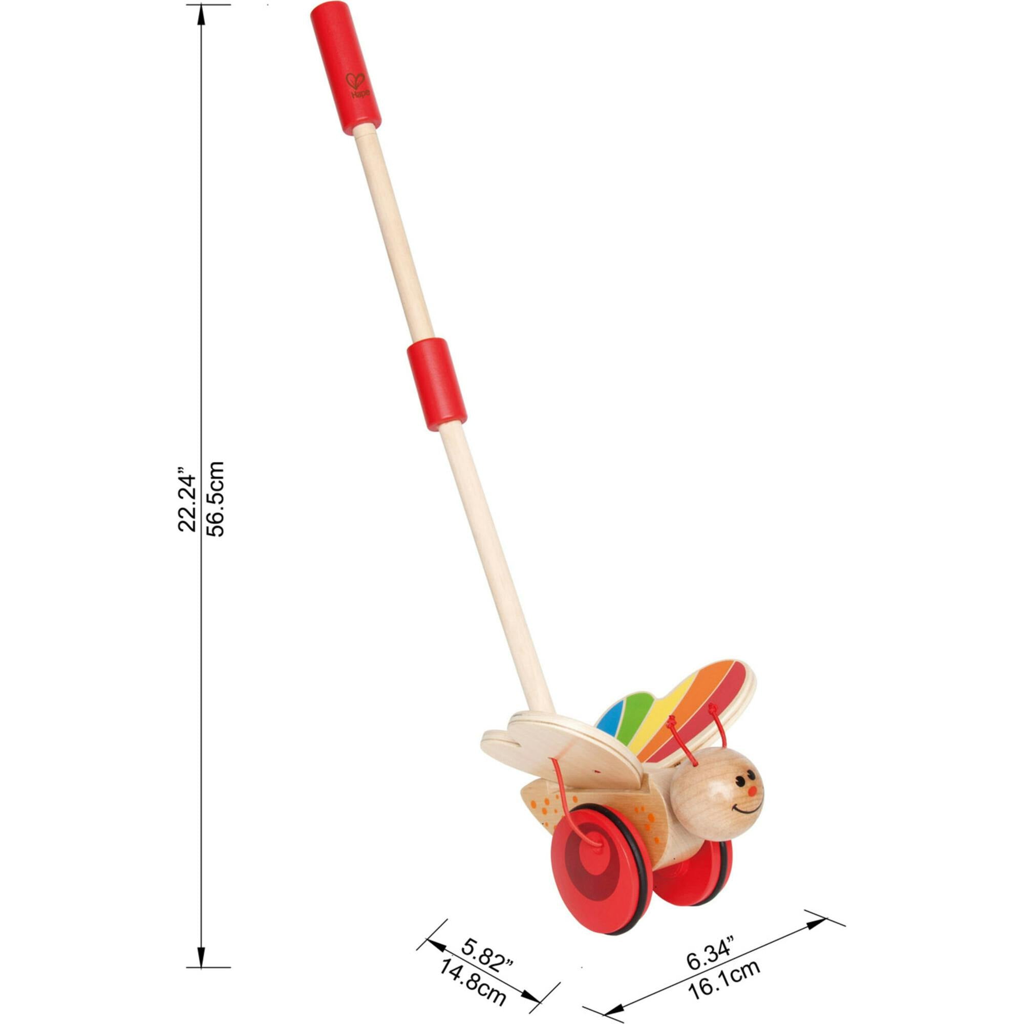 Wooden Push & Pull Walking Toy in Red