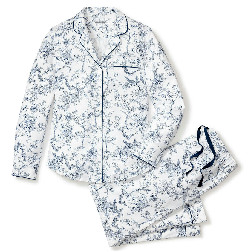 Women's Twill Pajama Set in Timeless Toile