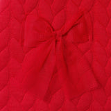 Infant Girls (0-12M) Quilted Knit Dress & Headband Set | Tulle Bows - Red