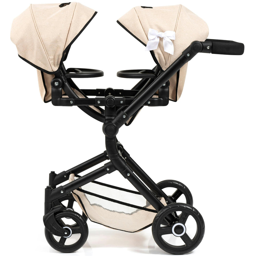 Bayer Design Dolls: Pram Twin Neo - Beige & Black