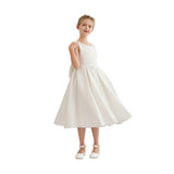 White Redwooda Satin Bow-Back Dress