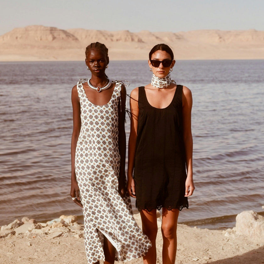 Nador Dress in Black Lotus Eyelet