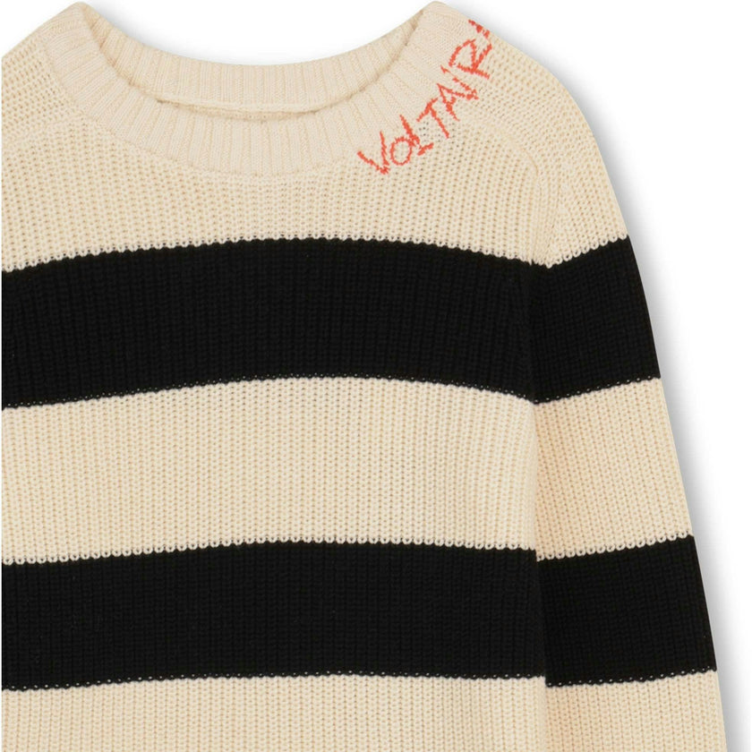 ZADIG & VOLTAIRE Striped Pullover - Off White / Black