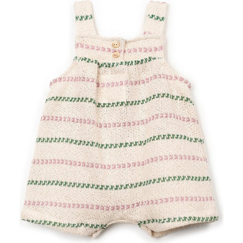 Textured Striped Short Romper