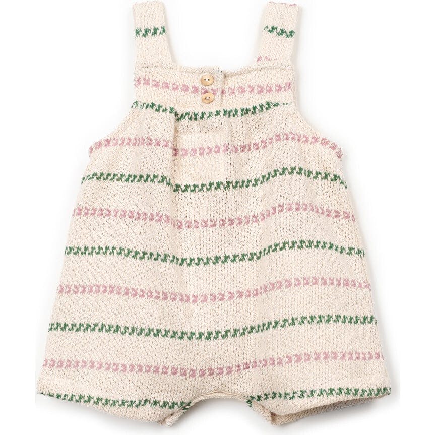 Textured Striped Short Romper