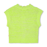 Neon Yellow Sleeveless Kids’ Cardigan