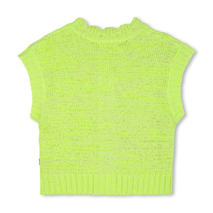 Neon Yellow Sleeveless Kids’ Cardigan
