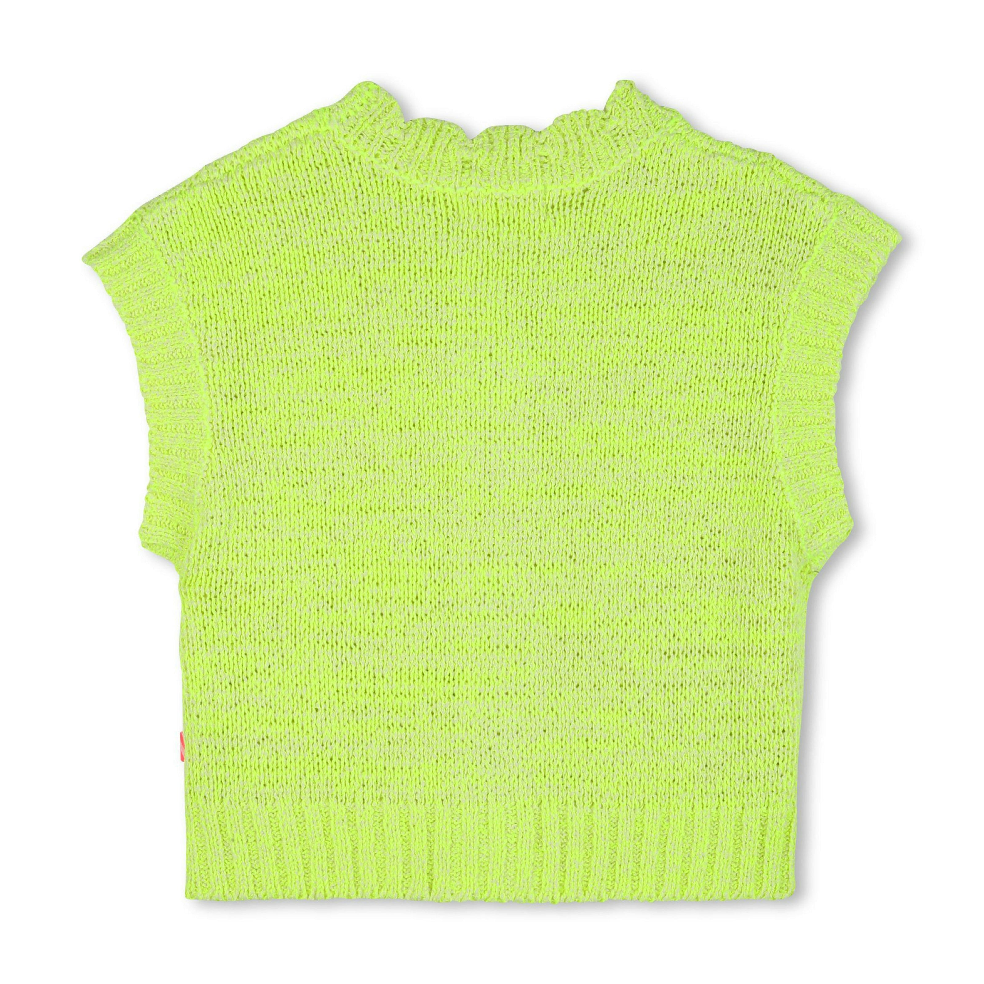 Neon Yellow Sleeveless Kids’ Cardigan