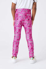 Girls Hi-Shine Leggings in Pretty Pink Bows