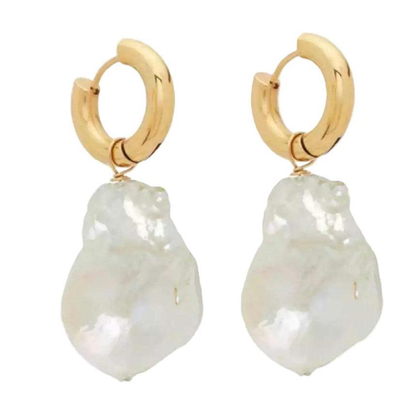 Nicki Pearl Hoop Earrings