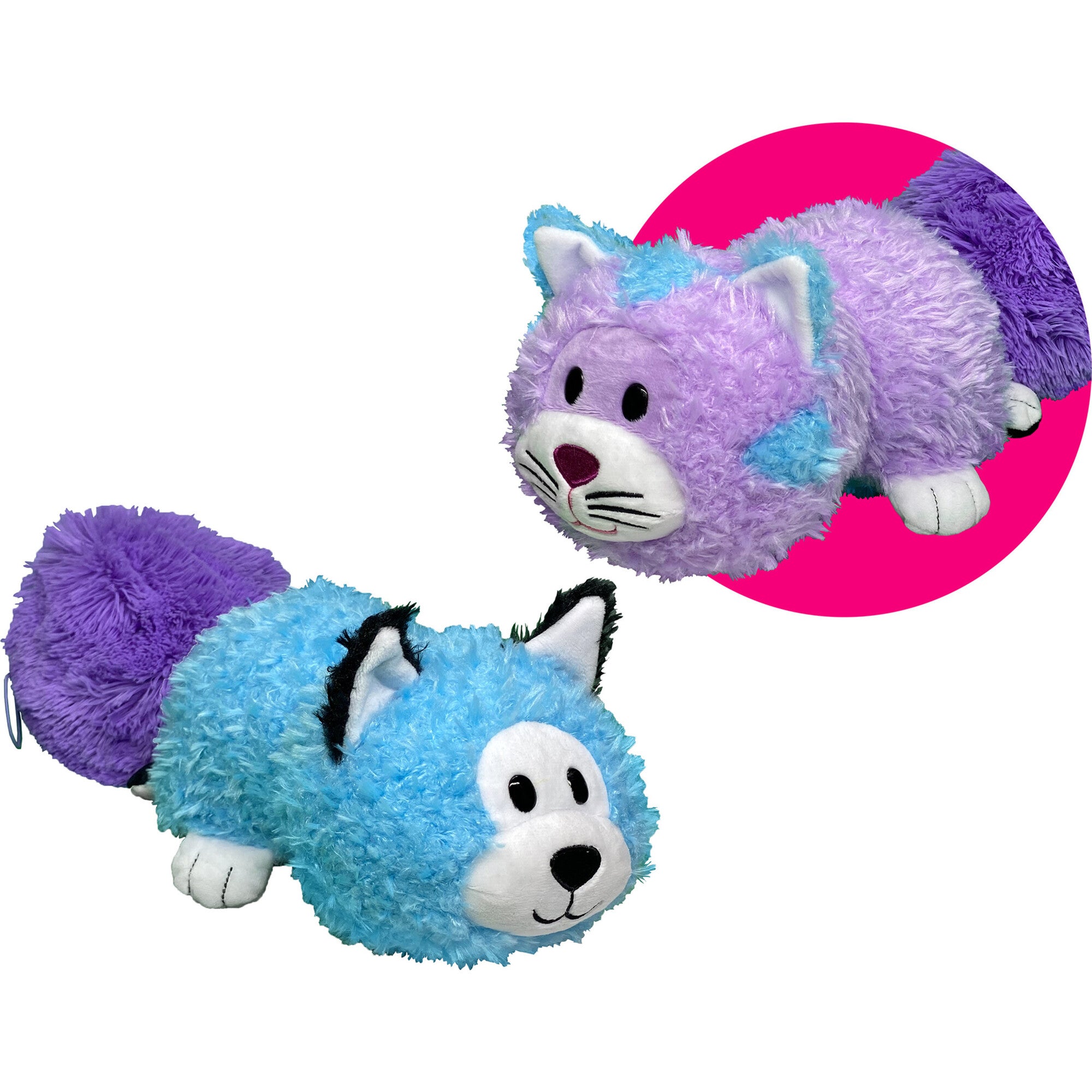 FlipaZoo: Magic Tails - Purple to Blue - 2-In-1 Animal Plush w/ Bonus 3