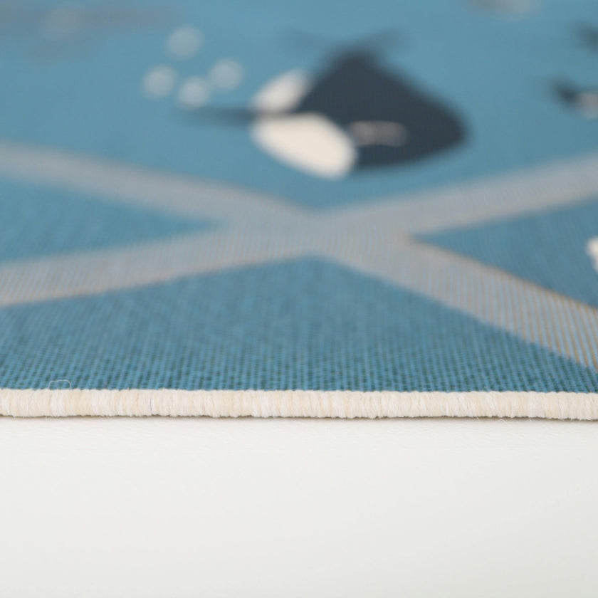 Flat Woven Graphic Print Rectangular Play Rug
