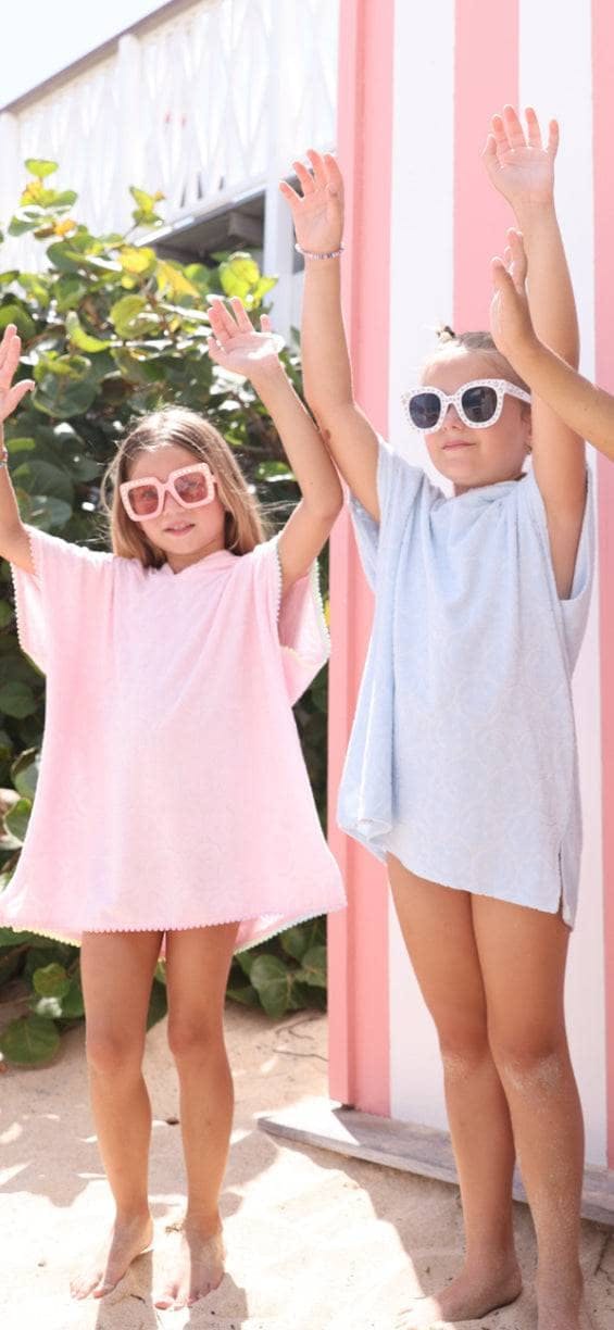 Embossed Emoji Terry Poncho Blue