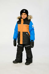 Two Piece Discover Snowsuit Black Brown and Blue