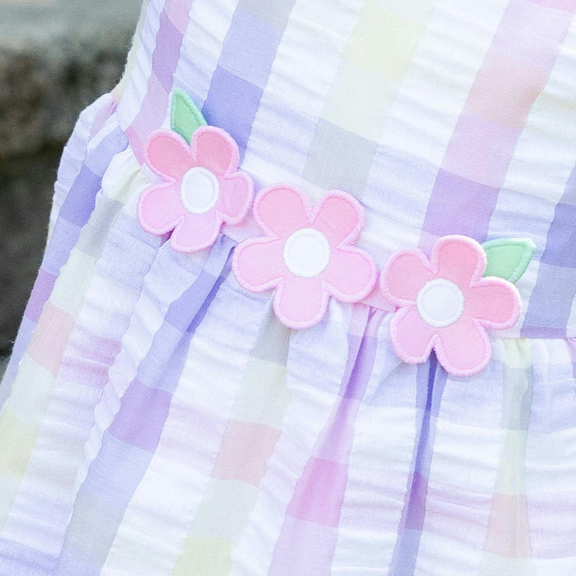 Pastel Plaid Dress With Flowers