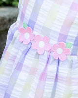 Pastel Plaid Dress With Flowers