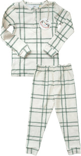 Boys Pajamas in Green Window Pane
