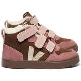 VEJA V-10 Winter Fleece Suede Sneakers - Walnut Bark