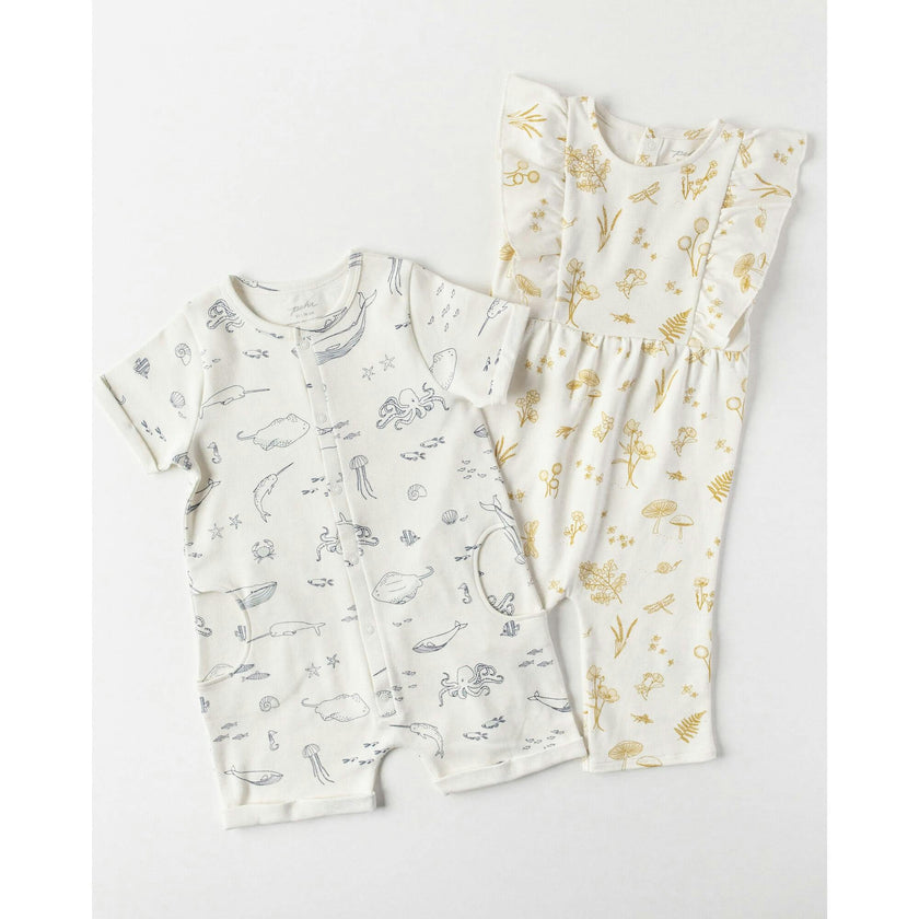 Life Aquatic Short Sleeve Romper, Blue
