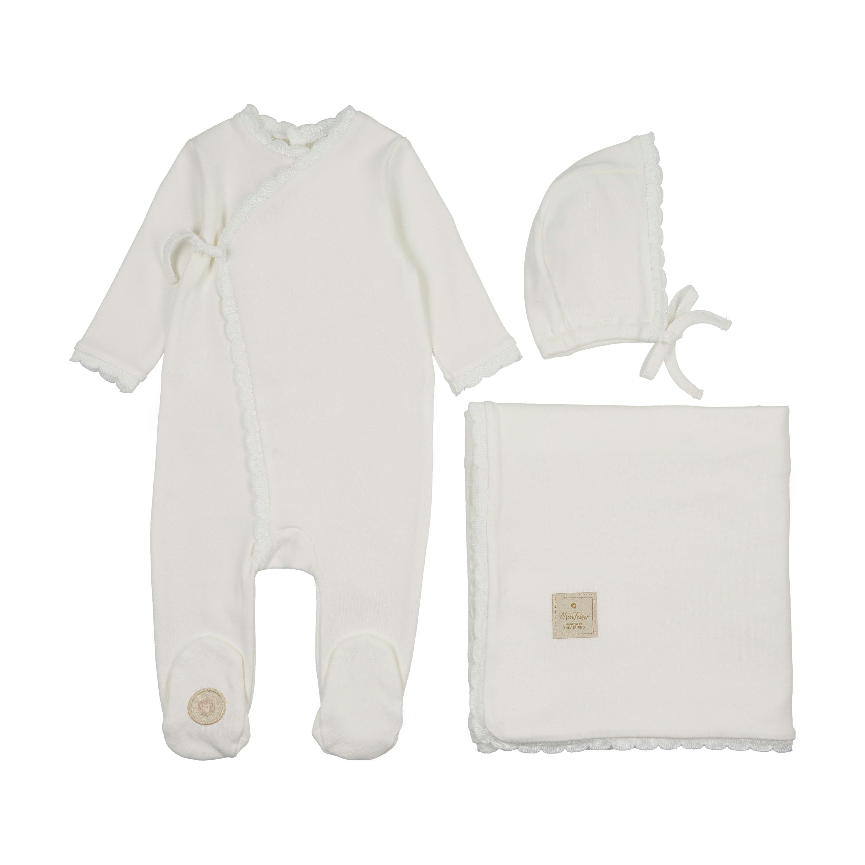 Knit Trim Wrap Layette Set