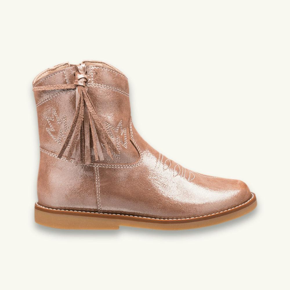 Hannah Suede Boot | Metallic Blush