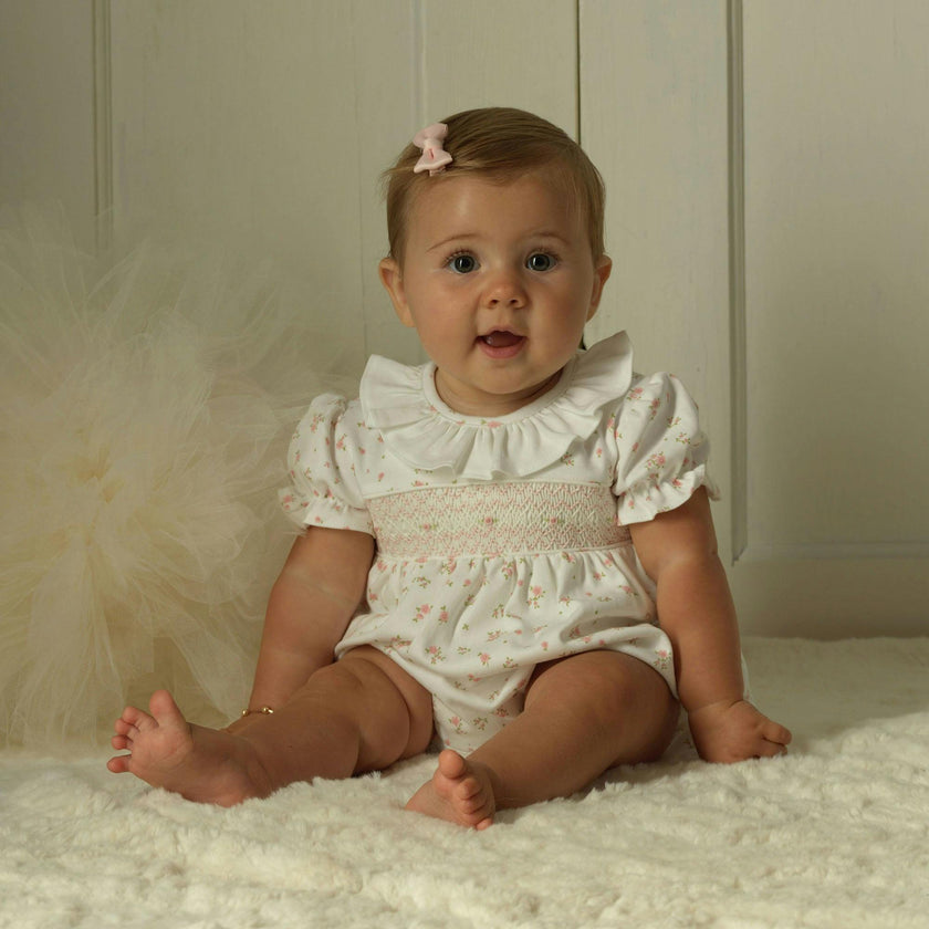 Pima Floral Smocked Bubble