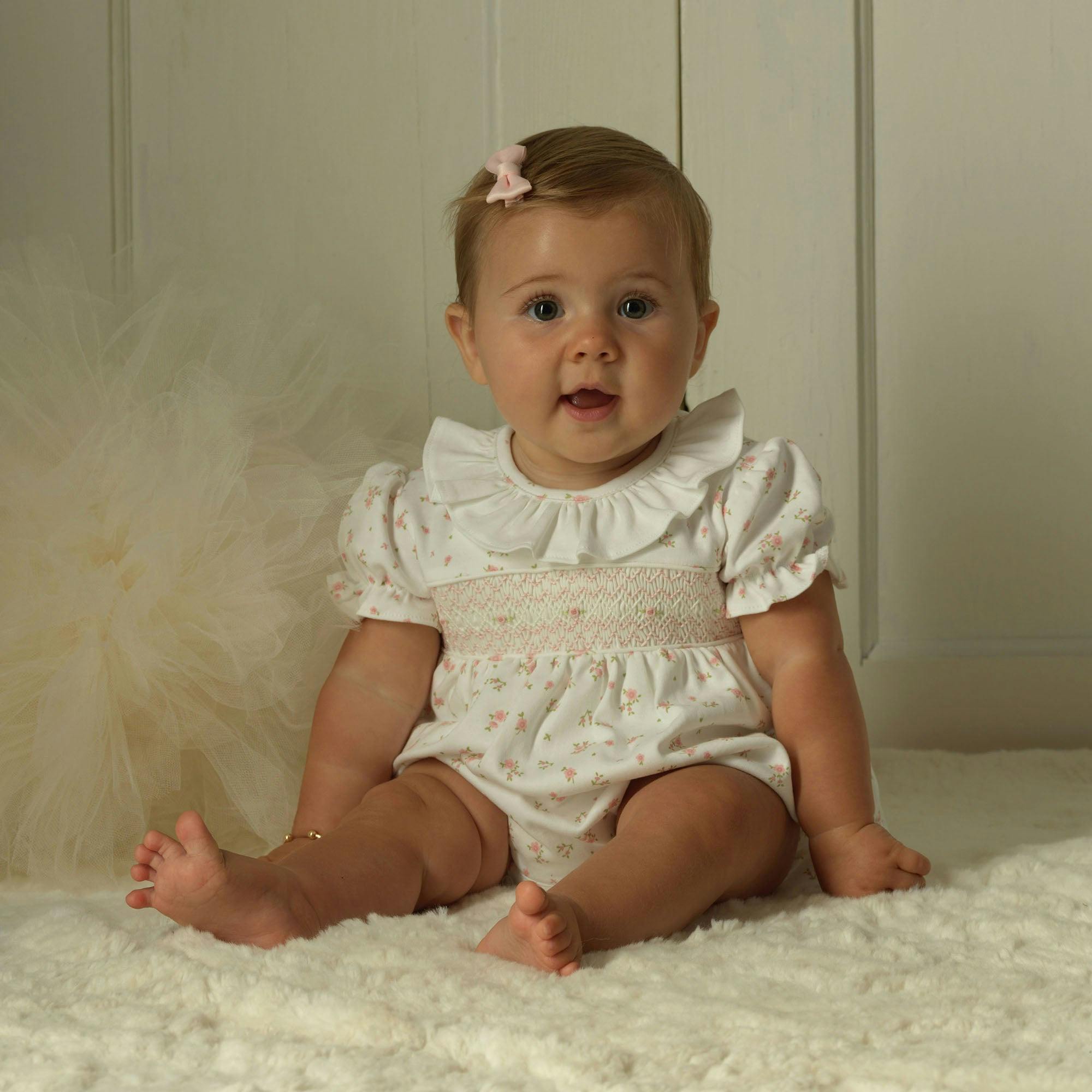Pima Floral Smocked Bubble