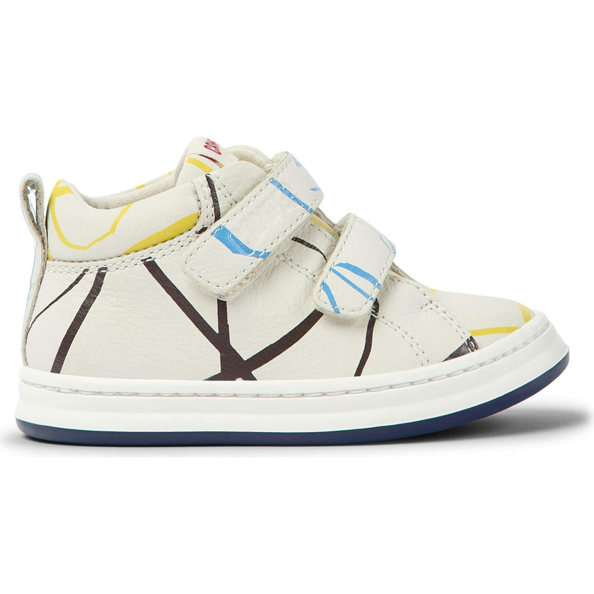 Runner Four Twins 2-Velcro Strap Leather Sneakers, White