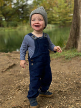 HARRISON Navy cord overalls