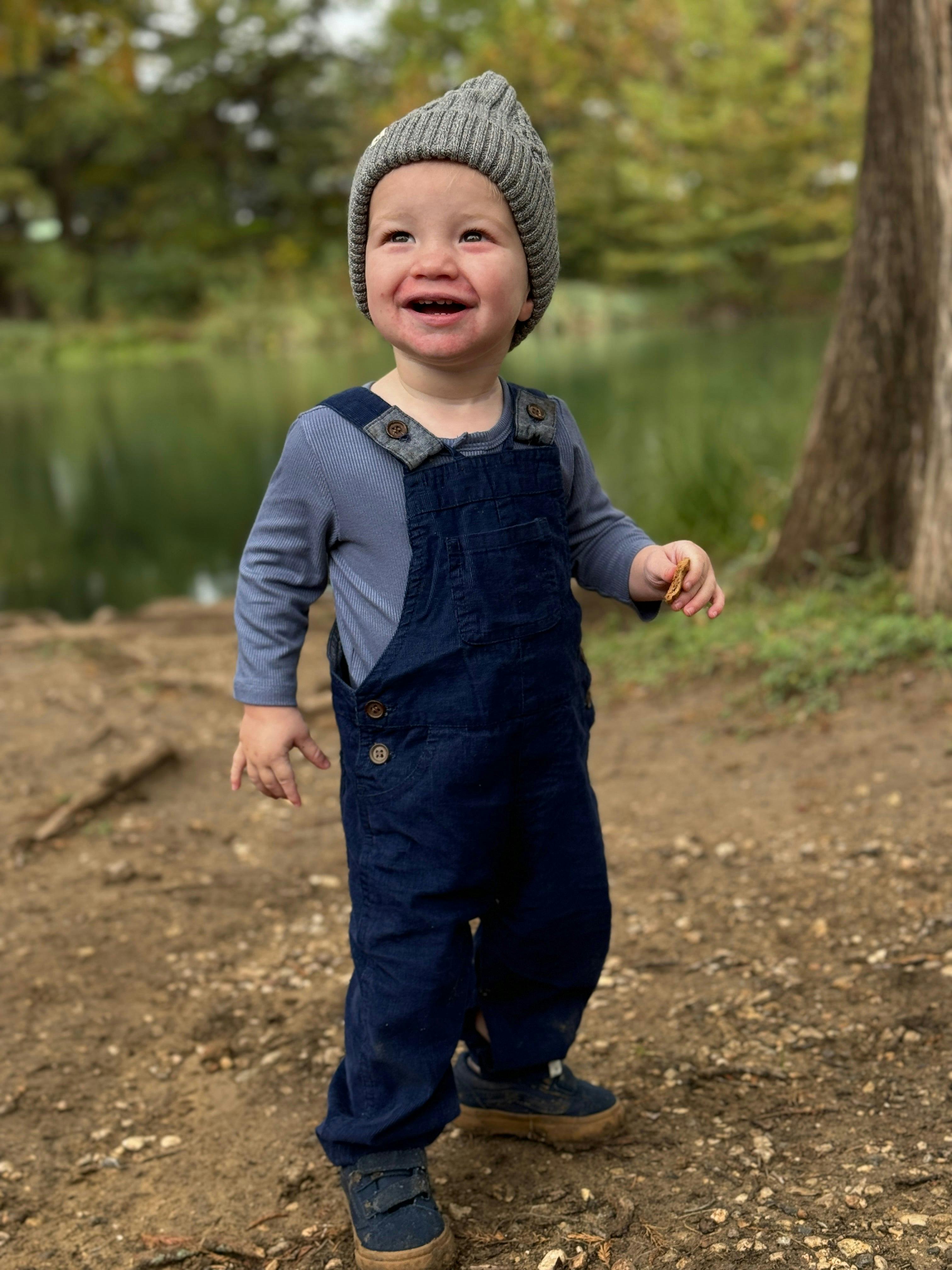 HARRISON Navy cord overalls