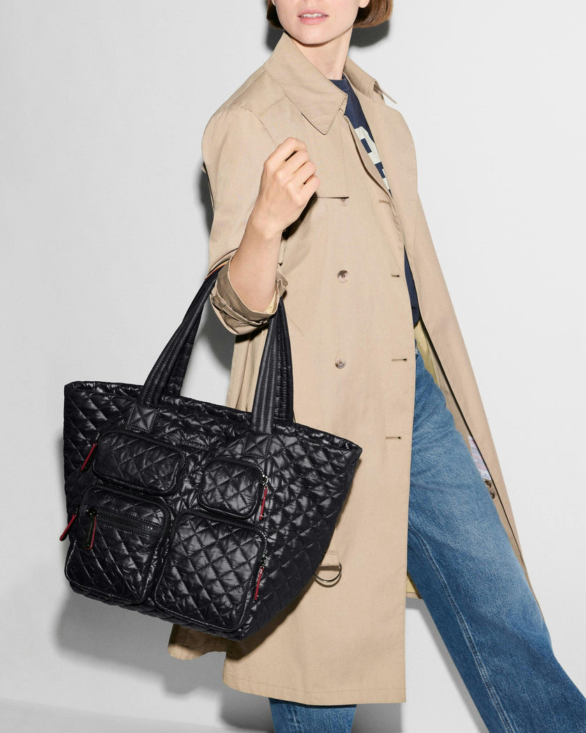 Black Medium Metro Travel Tote