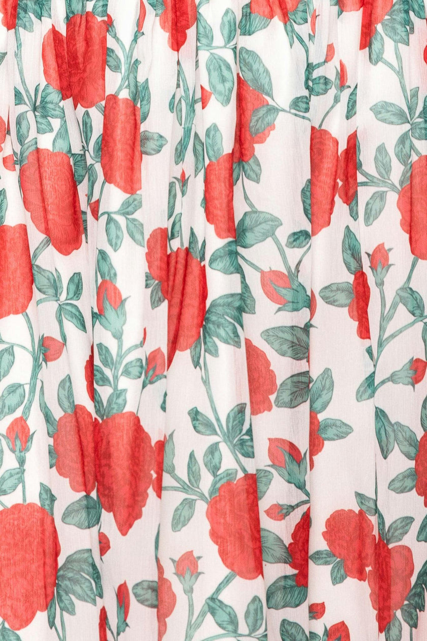 Kimberly Dress in Red Roses