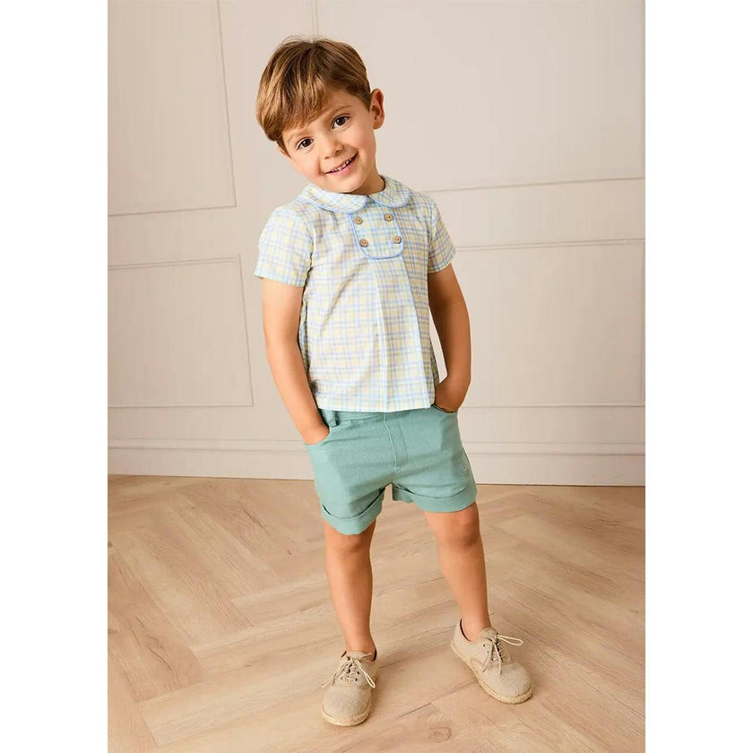 Plain Insignia Elasticated Waistband Shorts in Sage Green (12mths-4yrs)