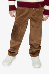 Stretch Corduroy Pants with Cargo Pocket Brown Sugar